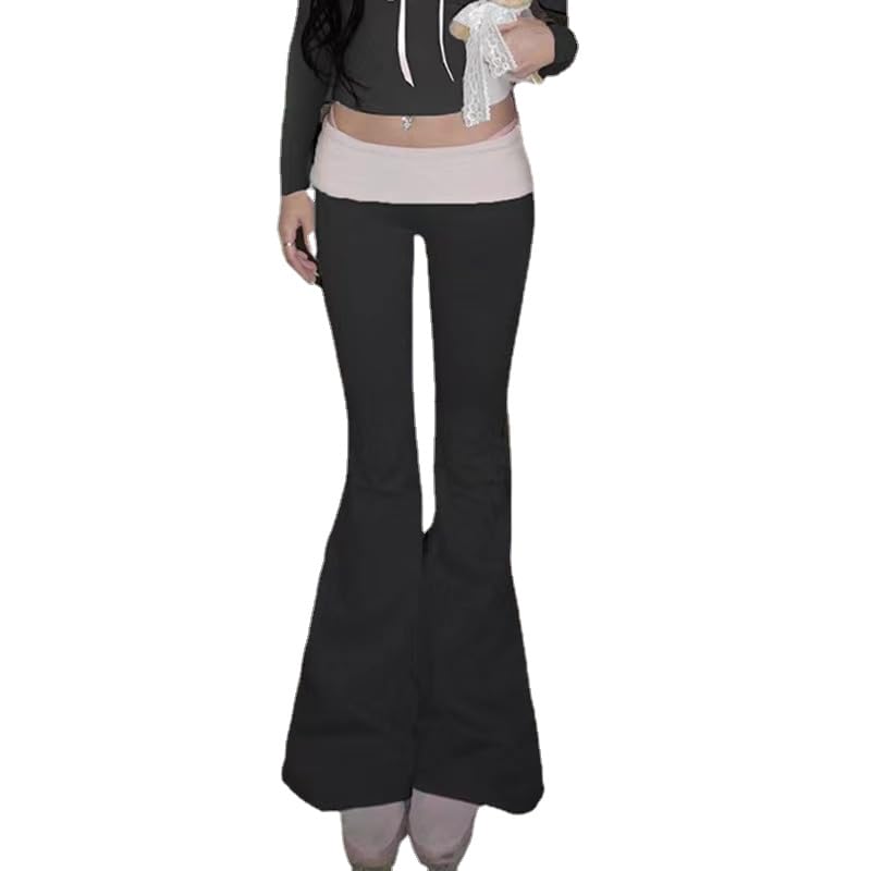 Amazon.com: Y2K Contrast Flare Pants Women Casual Leggings
